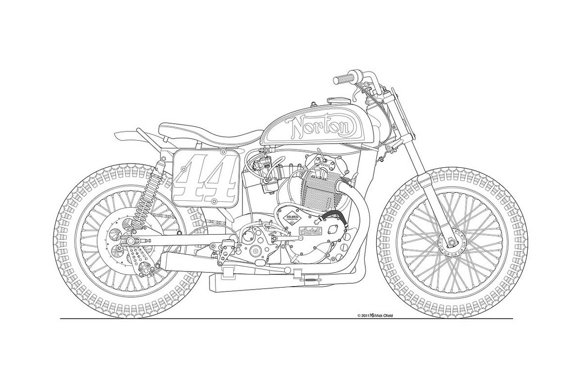 Photos Some Classic Motorcycle Line Art Drawings
